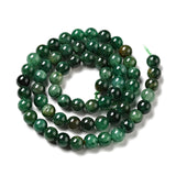 Natural Emerald Beads Strands, Round, 6.5mm, Hole: 0.8mm, about 64pcs/strand, 15.55''(39.5cm), 2Strand/Set