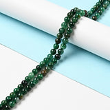 Natural Emerald Beads Strands, Round, 6.5mm, Hole: 0.8mm, about 64pcs/strand, 15.55''(39.5cm), 2Strand/Set