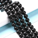 Natural Shungite Beads Strands, Grade AB, Round, 8mm, about 46~48pcs/strand, 14.88~15.24''(37.8~38.7cm), 2Strand/Set