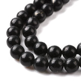 Natural Shungite Beads Strands, Grade AB, Round, 8mm, about 46~48pcs/strand, 14.88~15.24''(37.8~38.7cm), 2Strand/Set