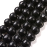 Natural Shungite Beads Strands, Grade AB, Round, 8mm, about 46~48pcs/strand, 14.88~15.24''(37.8~38.7cm), 2Strand/Set