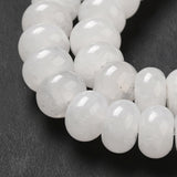 Natural White Jade Beads Strands, Rondelle, 8x5mm, Hole: 0.7mm, about 70pcs/strand, 14.76~14.96 inch(37.5~38cm), 5Strand/Set