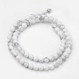 Natural Howlite Beads Strands, Round, 6mm, Hole: 1mm, about 63pcs/strand, 15.1 inch