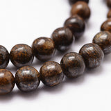 Natural Bronzite Bead Strands, Round, 8mm, Hole: 1mm, about 48pcs/strand, 14.9 inch~15.1 inch, 3Strand/Set