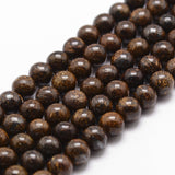 Natural Bronzite Bead Strands, Round, 8mm, Hole: 1mm, about 48pcs/strand, 14.9 inch~15.1 inch, 3Strand/Set