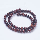 Natural Red Tiger Eye Beads Strands, Round, 6mm, Hole: 1mm, about 66pcs/strand, 15.15 inch