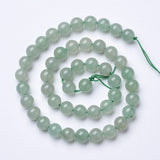 Natural Green Aventurine Beads Strands, Round, 10mm, Hole: 1.2mm, about 38pcs/strand, 15.35 inch