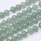 Natural Green Aventurine Beads Strands, Round, 10mm, Hole: 1.2mm, about 38pcs/strand, 15.35 inch