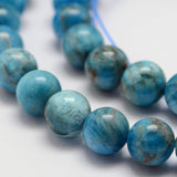 Natural Apatite Beads Strands, Round, 8mm, Hole: 1mm, about 48~50pcs/strand, 15.7 inch, 2Strand/Set