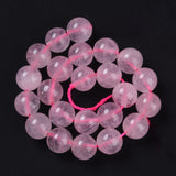 Natural Rose Quartz Beads Strands, Round, 6mm, Hole: 1mm, about 31pcs/strand, 8 inch, 10Strand/Set