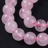 Natural Rose Quartz Beads Strands, Round, 6mm, Hole: 1mm, about 31pcs/strand, 8 inch, 10Strand/Set