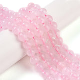 Natural Rose Quartz Beads Strands, Round, 6mm, Hole: 1mm, about 31pcs/strand, 8 inch, 10Strand/Set