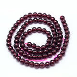 Mozambique Import Natural Grade AAAA Garnet Round Beads Strands, 4mm, Hole: 1mm, about 95pcs/strand, 16 inch