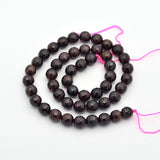 Natural Garnet Beads Strands, Faceted, Round, 8mm, Hole: 1mm, about 44pcs/strand, 15 inch(38.5cm)