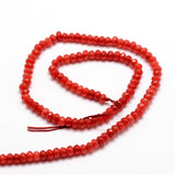 Dyed Natural Malaysia Jade Rondelle Beads Strands, Faceted, Red, 4x2~3mm, Hole: 1mm, about 115pcs/strand, 14 inch, 5Strand/Set