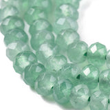 Dyed Natural Malaysia Jade Rondelle Beads Strands, Faceted, Medium Aquamarine, 4x2~3mm, Hole: 1mm, about 115pcs/strand, 14 inch, 5Strand/Set