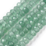 Dyed Natural Malaysia Jade Rondelle Beads Strands, Faceted, Medium Aquamarine, 4x2~3mm, Hole: 1mm, about 115pcs/strand, 14 inch, 5Strand/Set