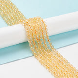 Natural Citrine Beads Strands, Round, Dyed & Heated, 6mm, Hole: 1mm, about 60~63pcs/strand, 15.5~15.7 inch(38~40cm), 3Strand/Set