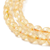 Natural Citrine Beads Strands, Round, Dyed & Heated, 6mm, Hole: 1mm, about 60~63pcs/strand, 15.5~15.7 inch(38~40cm), 3Strand/Set