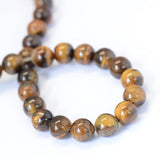 Grade AB Natural Tiger Eye Round Bead Strands, 10~10.5mm, Hole: 1.2mm, about 36pcs/strand, 15.5 inch, 5Strand/Set