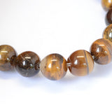 Grade AB Natural Tiger Eye Round Bead Strands, 10~10.5mm, Hole: 1.2mm, about 36pcs/strand, 15.5 inch, 5Strand/Set