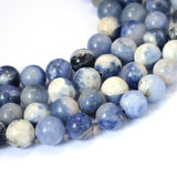 Natural Sodalite Round Bead Strands, 6~6.5mm, Hole: 1mm, about 60pcs/strand, 15 inch, 5Strand/Set