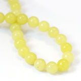 Natural Lemon Jade Round Bead Strands, 8~8.5mm, Hole: 1mm, about 45~47pcs/strand, 15 inch, 5Strand/Set