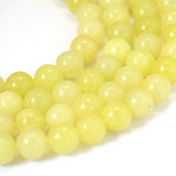 Natural Lemon Jade Round Bead Strands, 8~8.5mm, Hole: 1mm, about 45~47pcs/strand, 15 inch, 5Strand/Set