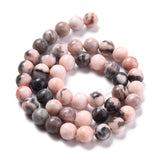 Natural Zebra Jasper Round Bead Strands, 8~8.5mm, Hole: 1mm, about 47pcs/strand, 15.5 inch, 5Strand/Set