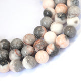 Natural Zebra Jasper Round Bead Strands, 8~8.5mm, Hole: 1mm, about 47pcs/strand, 15.5 inch, 5Strand/Set