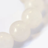 Natural White Jade Round Bead Strands, 8~8.5mm, Hole: 1mm, about 47pcs/strand, 15.5 inch, 5Strand/Set