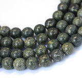 Natural Serpentine/Green Lace Stone Round Bead Strands, 8~8.5mm, Hole: 1mm, about 47pcs/strand, 15.5 inch, 5Strand/Set