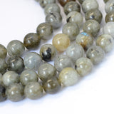 Natural Labradorite Round Bead Strands, 8~8.5mm, Hole: 1mm, about 44~48pcs/strand, 15 inch, 5Strand/Set