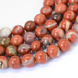 Natural Red Jasper Round Bead Strands, 8~8.5mm, Hole: 1mm, about 47pcs/strand, 15.5 inch, 5Strand/Set