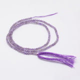 Natural Amethyst Beads Strands, Round, Faceted, 2mm, Hole: 0.5mm, about 220pcs/strand, 15.7 inch(40cm), 3Strand/Set