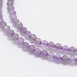 Natural Amethyst Beads Strands, Round, Faceted, 2mm, Hole: 0.5mm, about 220pcs/strand, 15.7 inch(40cm), 3Strand/Set