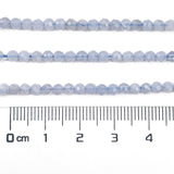 Natural Blue Lace Agate Beads Strands, Faceted, Round, Grade A, 2.5~3mm, Hole: 1mm, about 113pcs/strand, 15.35 inch(39cm), 2Strand/Set