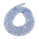 Natural Blue Lace Agate Beads Strands, Faceted, Round, Grade A, 2.5~3mm, Hole: 1mm, about 113pcs/strand, 15.35 inch(39cm), 2Strand/Set