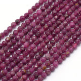Natural Ruby/Red Corundum Beads Strands, Faceted, Round, 2.5mm, Hole: 0.6mm, about 155pcs/strand, 15.35 inch(39cm), 2Strand/Set