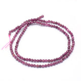 Natural Ruby/Red Corundum Beads Strands, Faceted, Round, 3.5mm, Hole: 0.6mm, about 112pcs/strand, 15.35 inch(39cm), 2Strand/Set