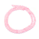 Natural Rose Quartz Beads Strands, Faceted, Round, 3mm, Hole: 0.5mm, about 113pcs/strand, 15.35 inch(39cm), 2Strand/Set