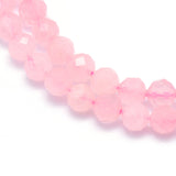 Natural Rose Quartz Beads Strands, Faceted, Round, 3mm, Hole: 0.5mm, about 113pcs/strand, 15.35 inch(39cm), 2Strand/Set