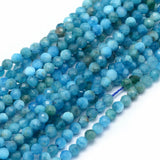 Natural Apatite Beads Strands, Faceted, Round, 3mm, Hole: 0.5mm, about 113pcs/strand, 15.35 inch(39cm), 2Strand/Set