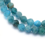 Natural Apatite Beads Strands, Faceted, Round, 4mm, Hole: 1mm, about 95pcs/strand, 15.35 inch(39cm), 2Strand/Set