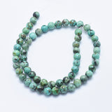 Natural African Turquoise(Jasper) Beads Strands, Round, 6mm, Hole: 1mm, about 61pcs/strand, 15.5 inch(39.5cm), 2Strand/Set