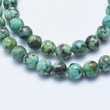 Natural African Turquoise(Jasper) Beads Strands, Round, 6mm, Hole: 1mm, about 61pcs/strand, 15.5 inch(39.5cm), 2Strand/Set