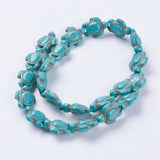 Synthetic Turquoise Beads Strands, Turtle, Dyed & Heated, Dark Turquoise, 18.5x15x8mm, Hole: 1.5mm, about 22pcs/strand, about 15 inch, 2Strand/Set