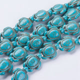 Synthetic Turquoise Beads Strands, Turtle, Dyed & Heated, Dark Turquoise, 18.5x15x8mm, Hole: 1.5mm, about 22pcs/strand, about 15 inch, 2Strand/Set