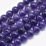 Natural Amethyst Beads Strands, Round, 6mm, Hole: 1mm, about 65pcs/strand, 15.7 inch(39.8cm), 3Strand/Set