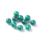 Natural Malachite Beads, Half Drilled, Round, 6mm, Hole: 1mm, 10pc/Set
